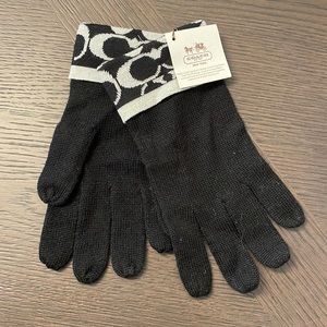 NWT - Black COACH winter gloves for women
